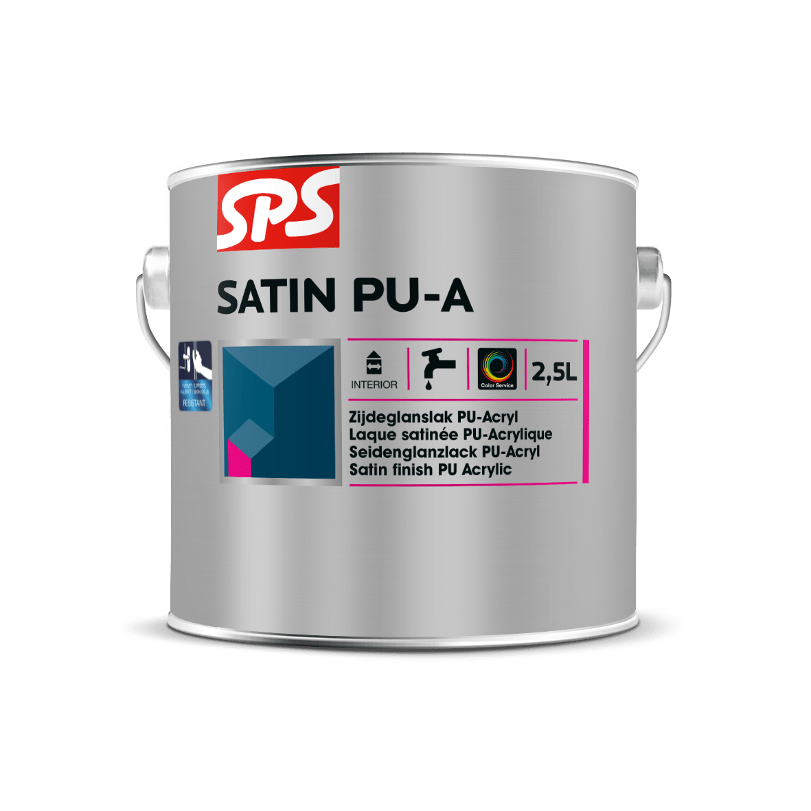 SPS Satin PU-A Acryllak Zijdeglans Binnen 2,5L Basis P