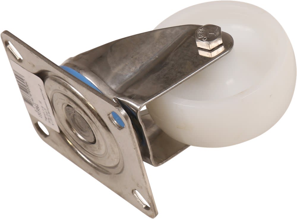 Kelfort Zwenkwiel Met Rollager 80mm 100kg Met Bevestigingsplaat Wit