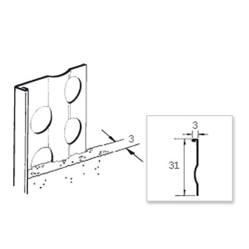 Product afbeelding voor Ripstaal Stucstopprofiel 1236 250cm 3mm Aluzink