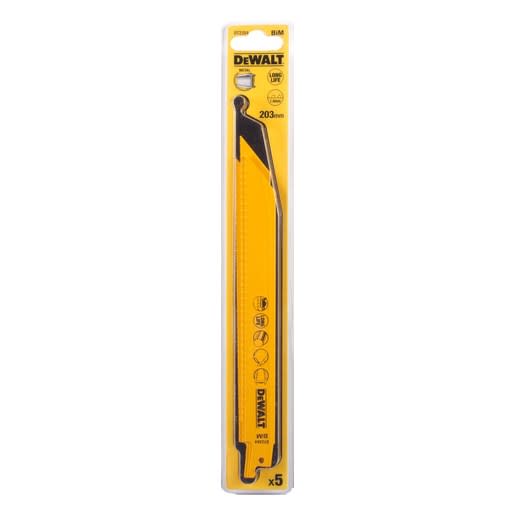 DeWALT Reciprozaagblad DT2354QZ Bi-Metaal 203mm Voor Plaatmetaal 0-3mm 5st