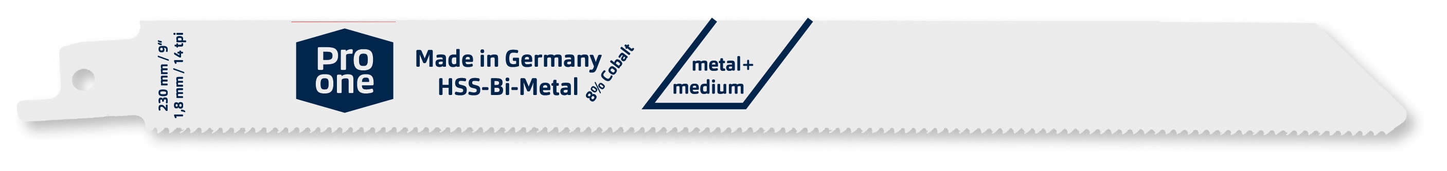 Pro-One Reciprozaagblad S1122BF 230mm HSS Bi-metaal Voor medium Metalen 5st