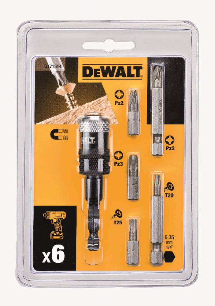 DeWALT Bitset DT71514QZ Inclusief Adapter Impact 7-Delig