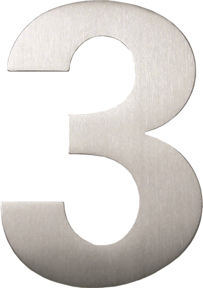 Oxloc Huisnummer 3 70x120mm RVS
