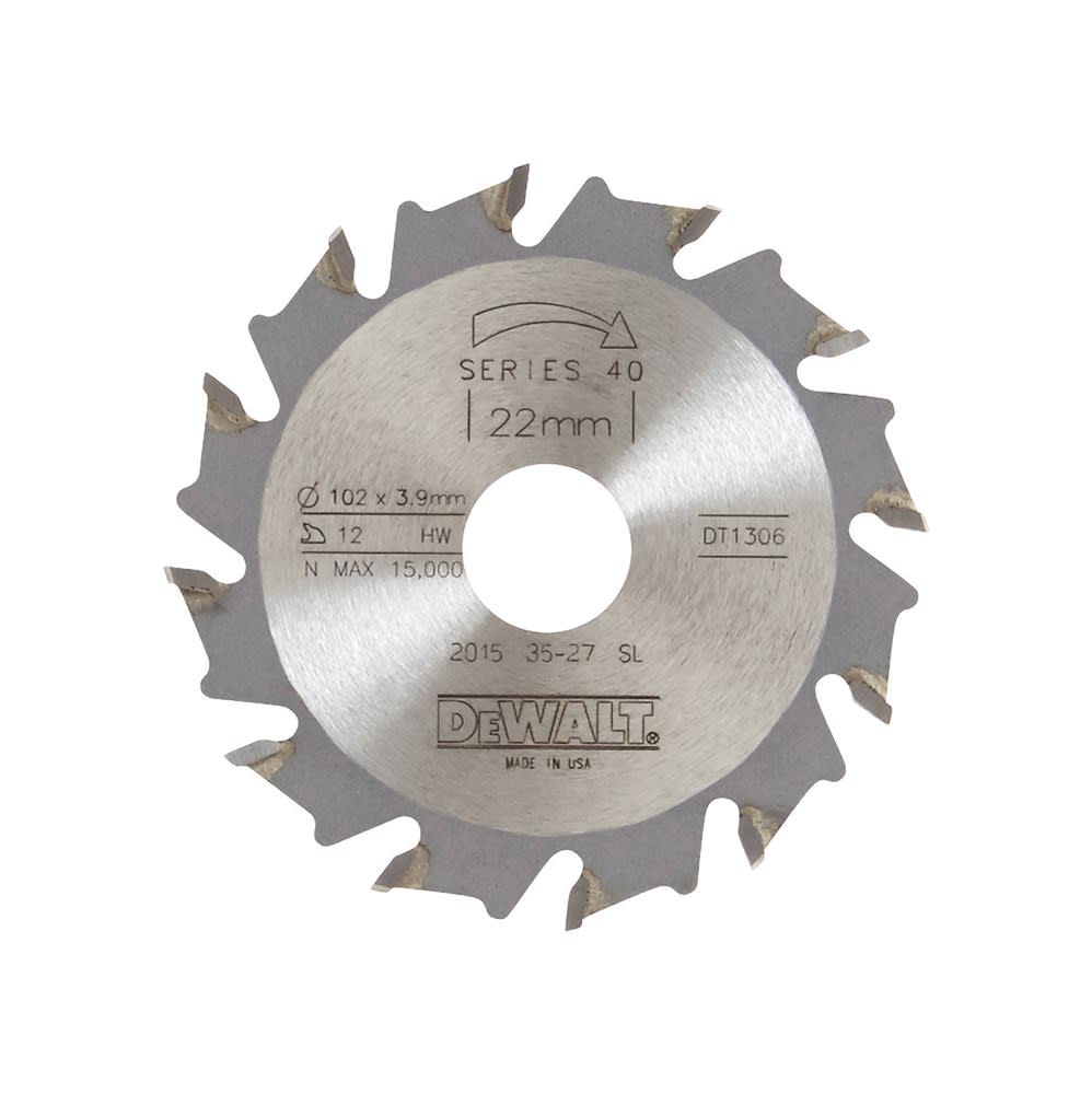 Product afbeelding voor DeWALT Freeszaagblad S40 DT1306QZ 102x22mm 12tands Lamellen Spaanbegrenzer