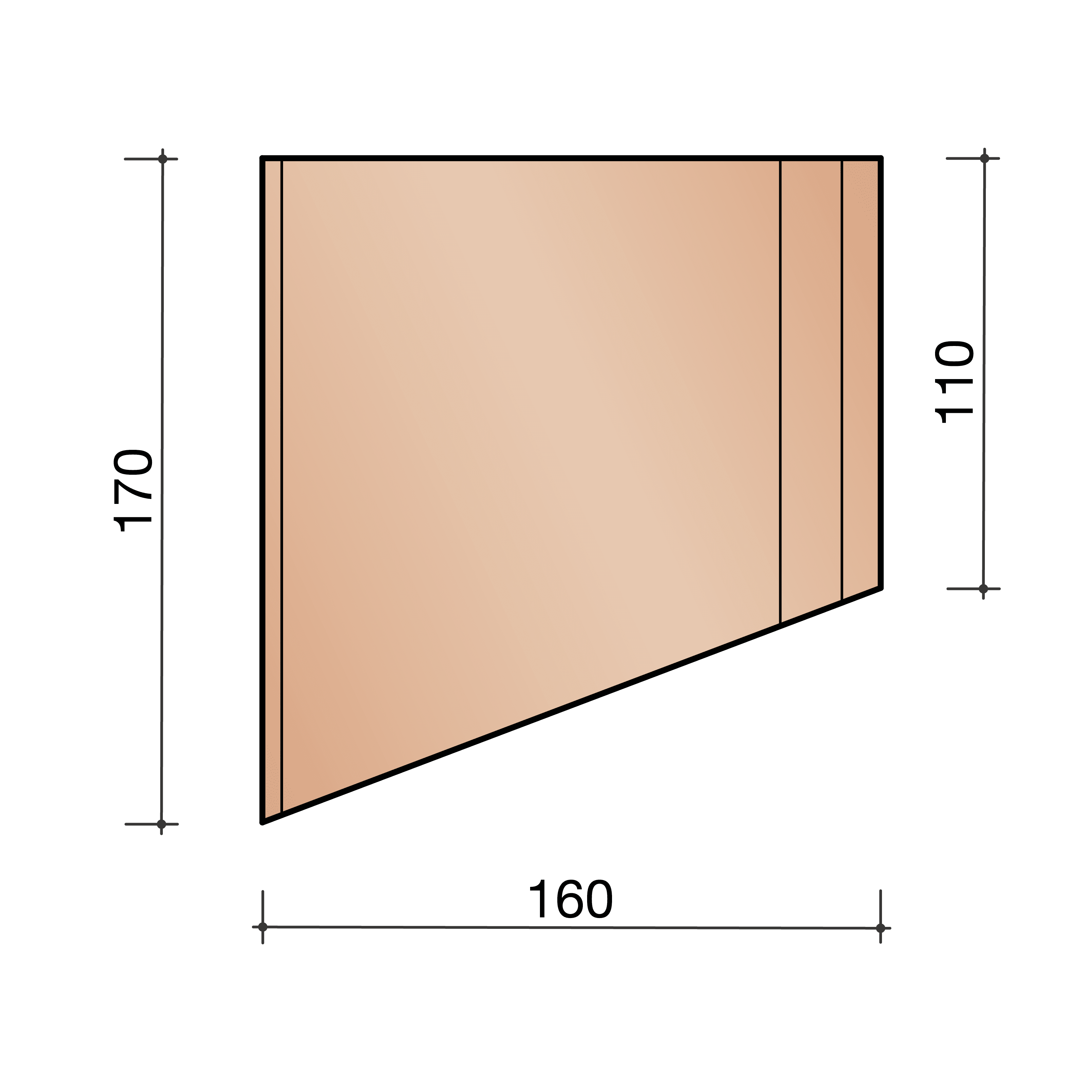 Kloosterwaard Uitwendige Hoek 16cm Zwart 135 Graden 20mm Kering
