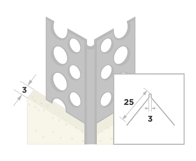 Ripstaal Hoekbeschermer 2274 300cm 3-4mm RVS