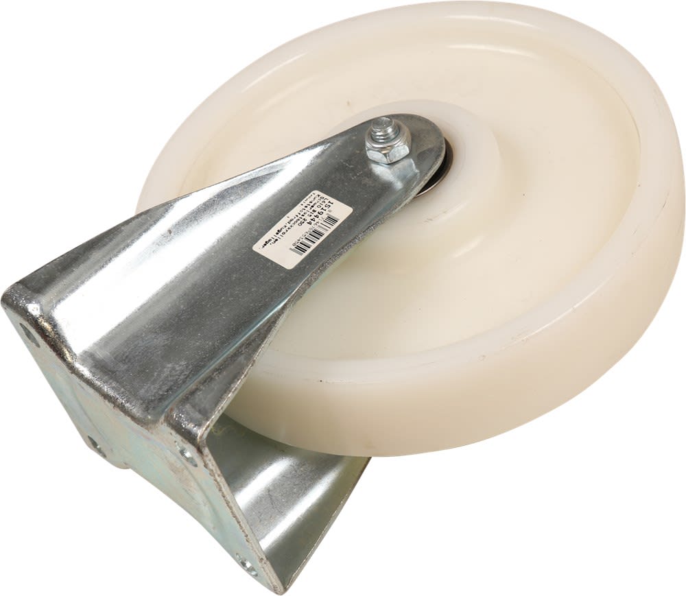 Kelfort Bokwiel Met Rollager 250mm 1400kg Met Bevestigingsplaat Verzinkt Wit