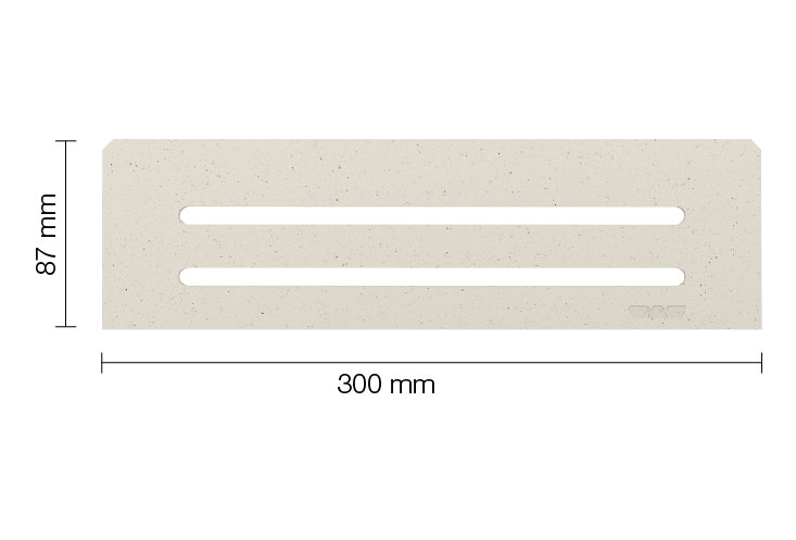 Schlüter SHELF-N-S1 Planchet 300x87mm Design Wave Alu Structuur Gecoat Ivoor SNS1D10TSI