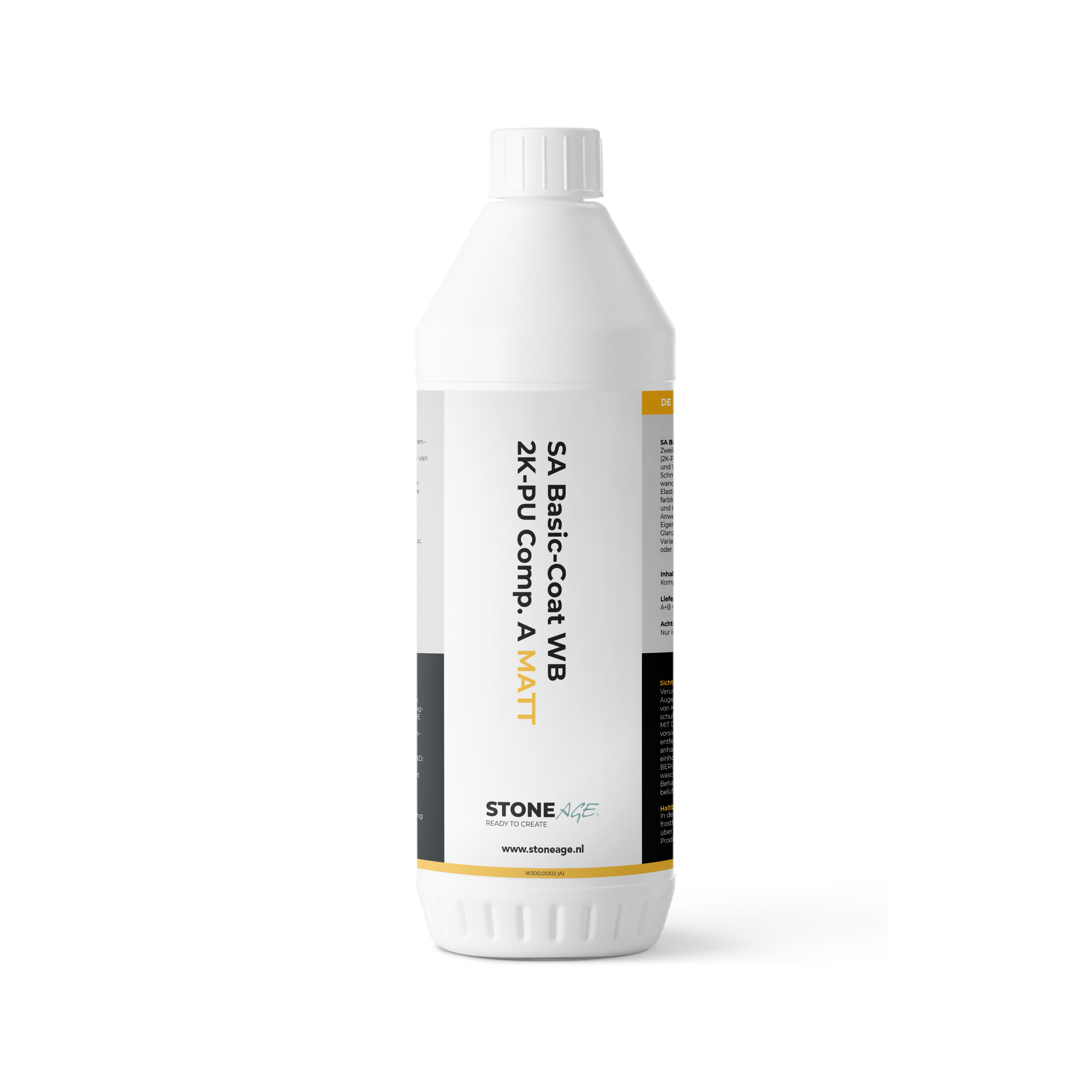 Product afbeelding voor Stone Age Basic Coat 2K PU 1 Liter Mat Waterbasis Voor Basebeton