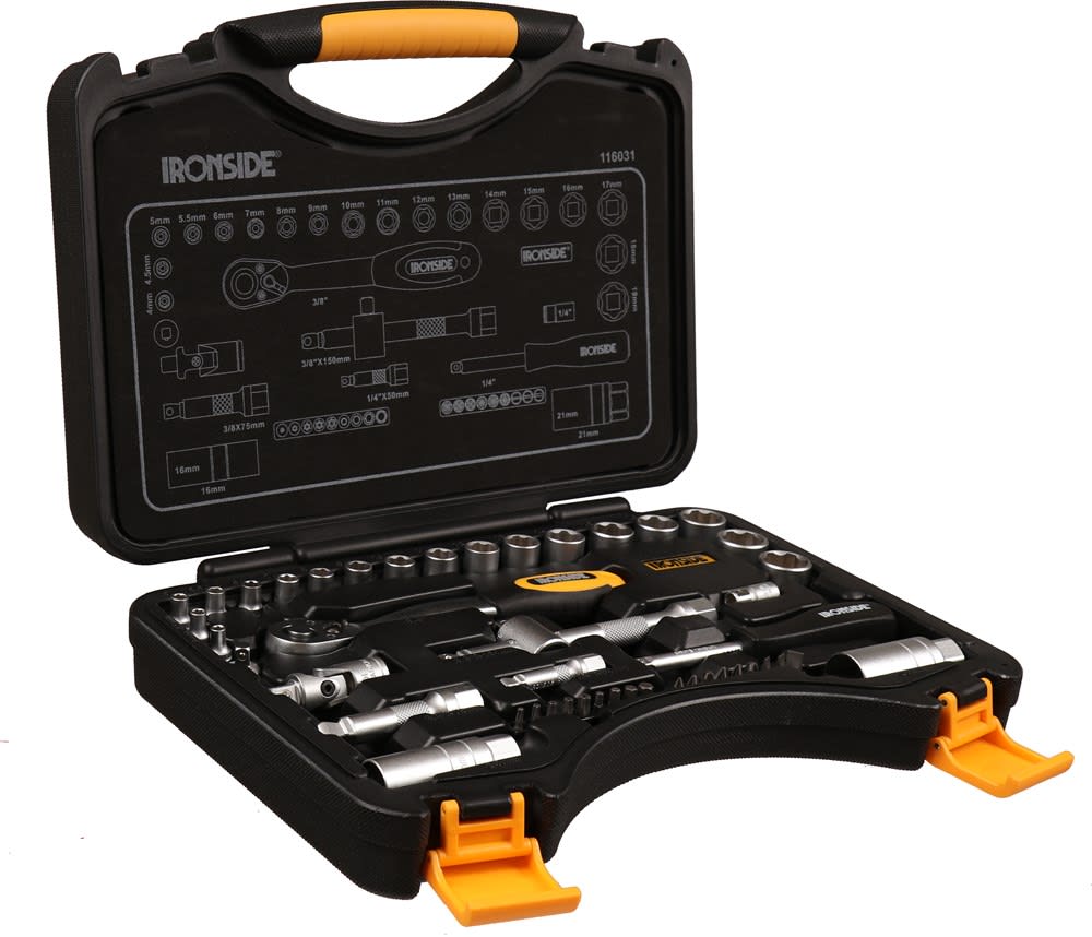 Ironside Doppenset 1/4"-3/8" 47-delig In Koffer