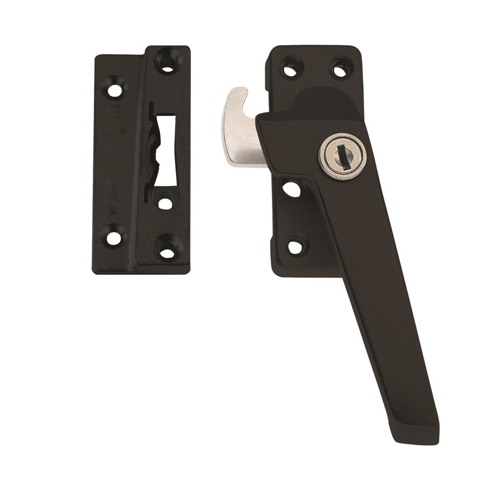 AXA Veiligheidsraamsluiting Met Haakschoot/Cilindersluiting Rechts Aluminium Zwart 