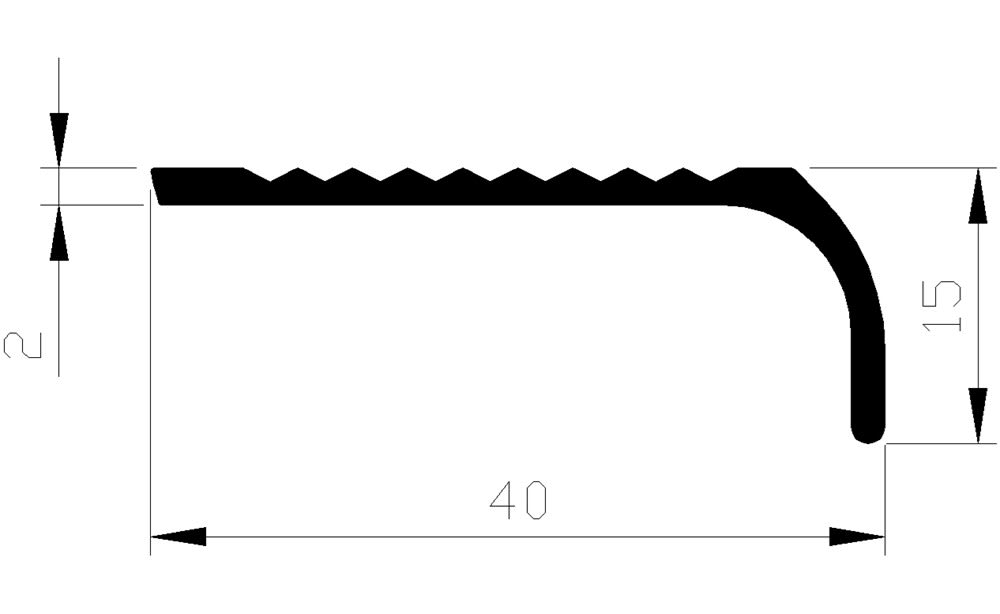 AluArt Trapkant 40mm Geboord 3m
