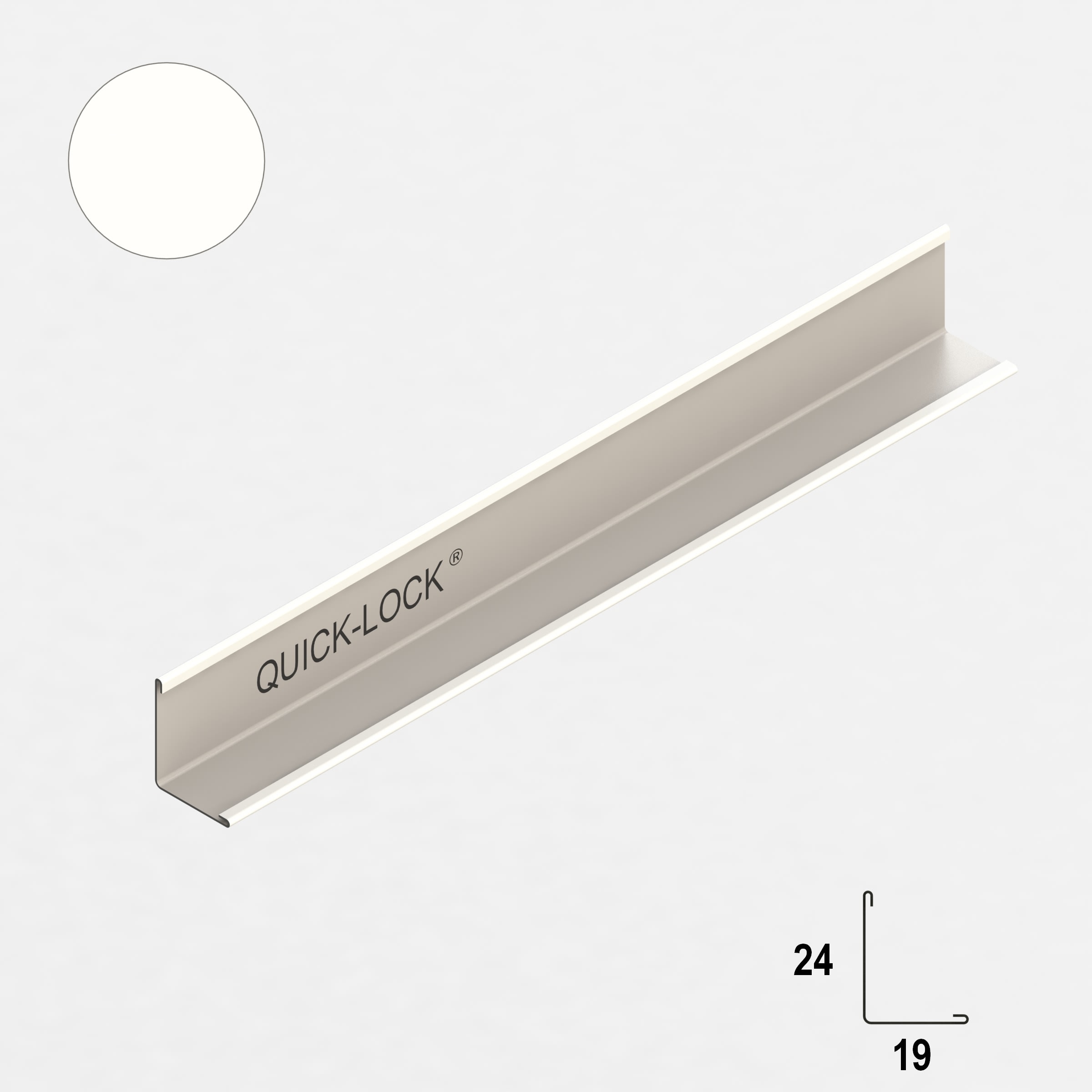 API Quick-Lock Hoeklijn 19x24mm 300cm Ultra Mat Sneeuwwit 30st Per Pak