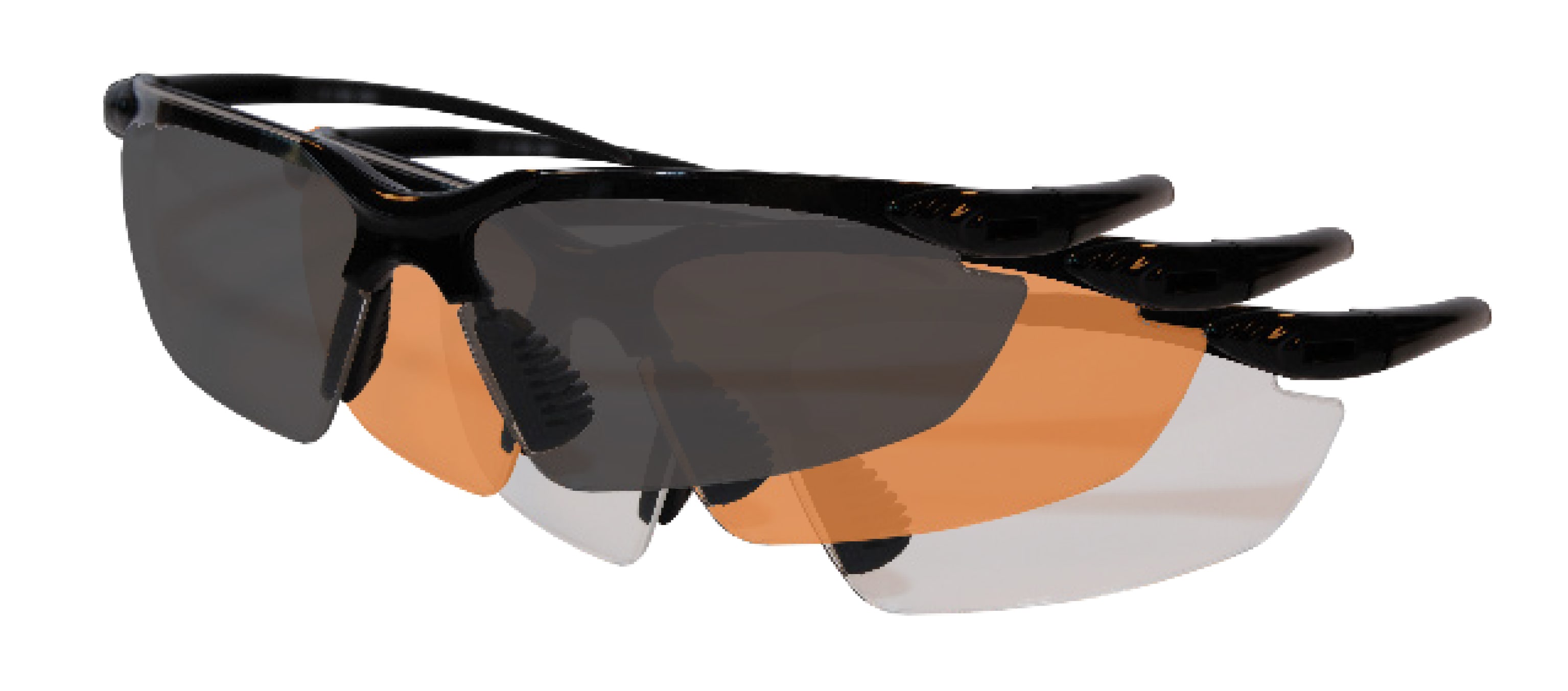 Interdynamics Veiligheidsbril Met Verwisselbare Lenzen Montuur Zwart Lens Transparant/Oranje/Getint