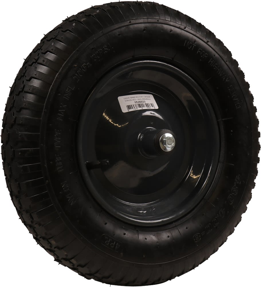 Kelfort Kruiwagenwiel Met Kogellager 400mm Loopvlak Rubber Zwart Velg Grijs