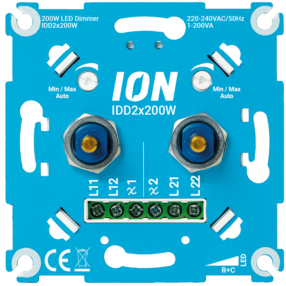 ION Industries Duo Dimmer LED 2x 200W Druk/Wissel
