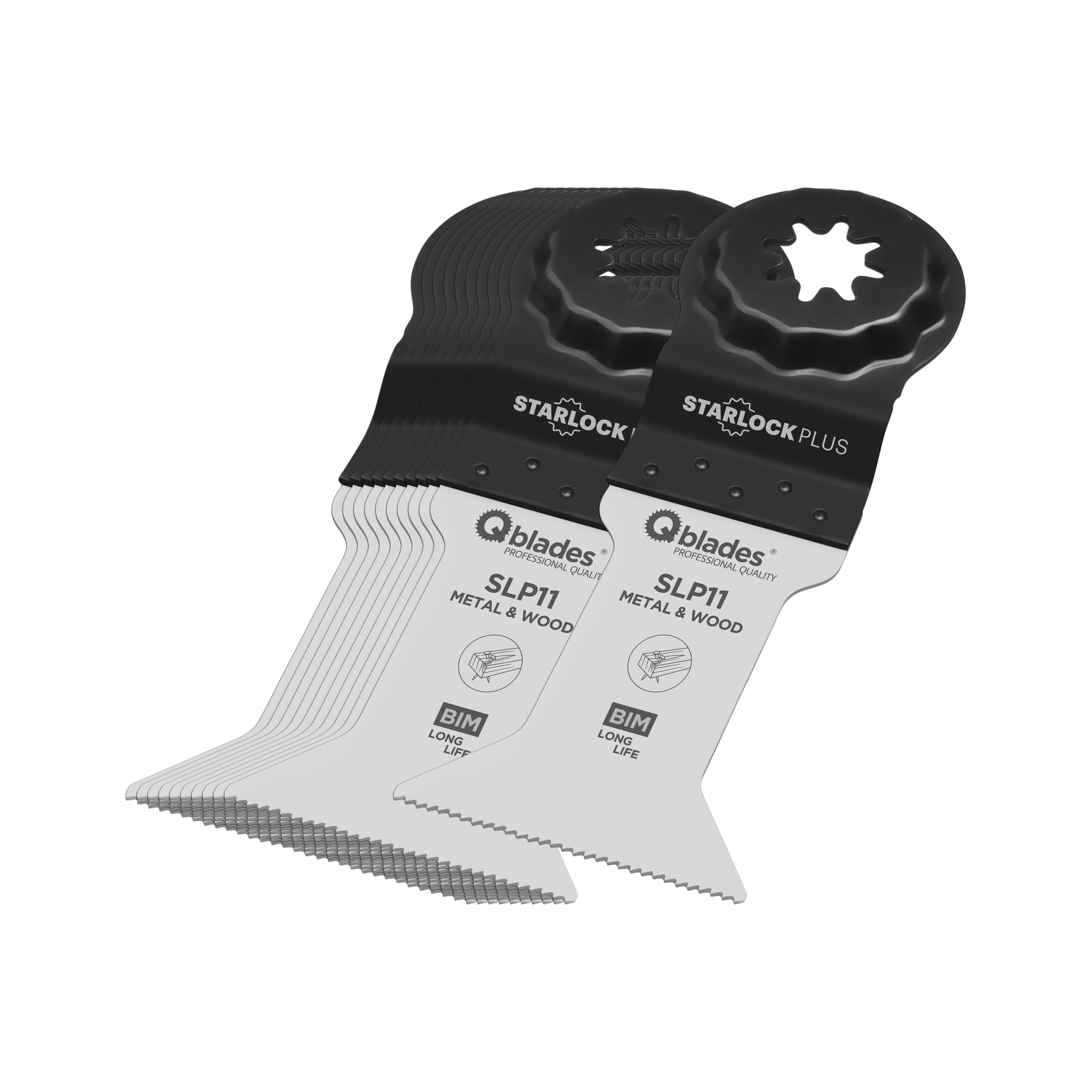 Product afbeelding voor Qblades Multitoolzaagblad SLP11 44x60mm Bi-Metaal 19TPI 11st