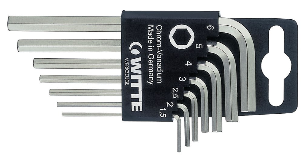 Witte Inbussleutelset Zeskant 7-Delig