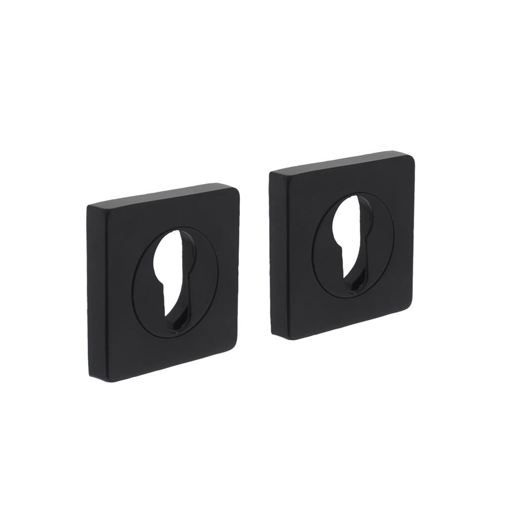 Intersteel Cilinderrozet Vierkant 55x55x10mm Zamak Mat Zwart 1 Paar