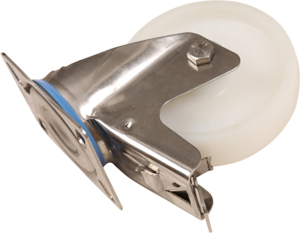 Kelfort Zwenkwiel Met Rollager 150mm 200kg Met Bevestigingsplaat En Rem Wit