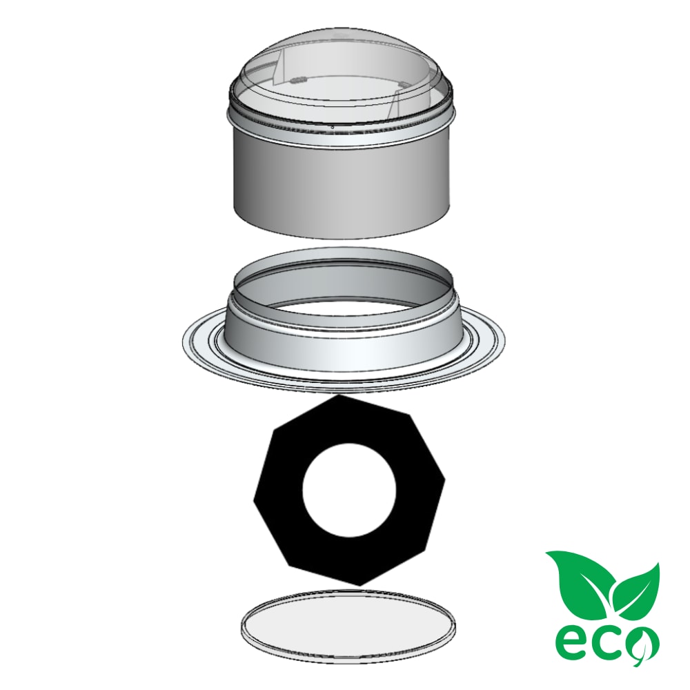 Product afbeelding voor Powerdaylight 25cm Eco Plat Dak Buitenzijde