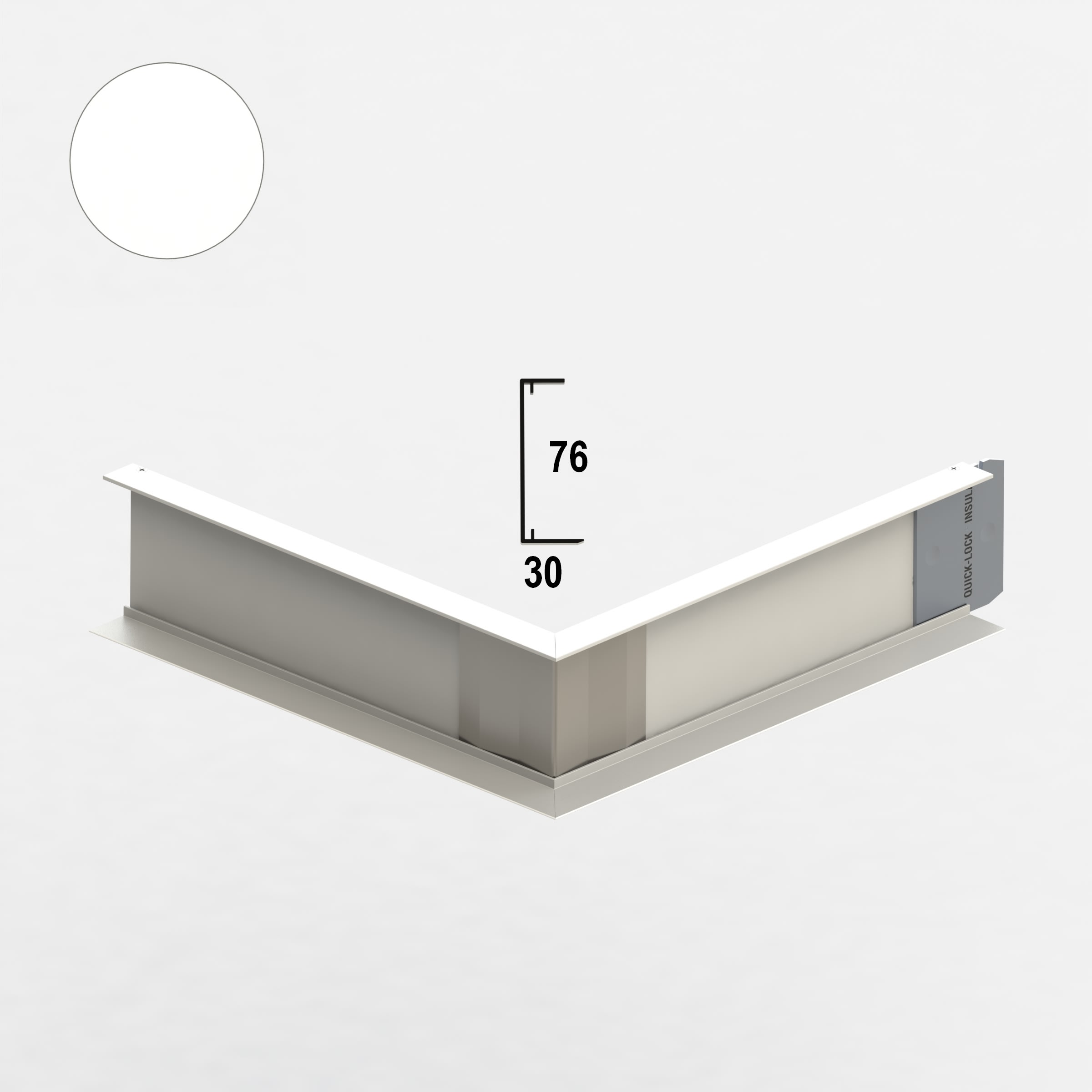 API Quick-Lock Insula Buitenhoekelement U-76A 300 Sneeuwwit 4st