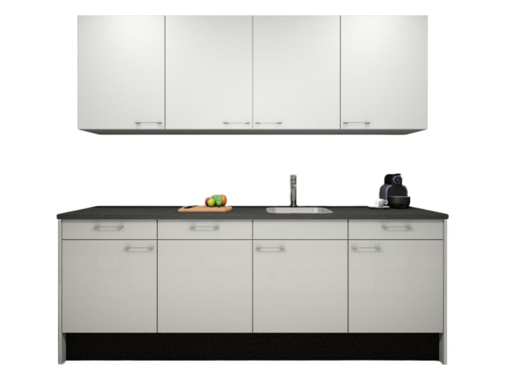 Product afbeelding voor Procasa Keuken 240cm Compleet Wit Spoelbak Rechts Uit Midden Met Geintegreerde Vaatwasser