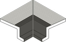 Product afbeelding voor Villeroy & Boch Binnenhoek Pro Architectura 3.0 Pool System Solid Grey - Neutral White 12x12cm Mat 3018C3060010