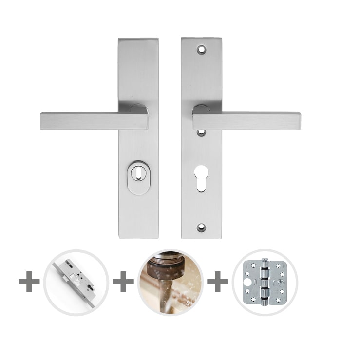 Product afbeelding voor Skantrae Hang&Sluitwerkpakket 43 201-211 L3 RVS Tarvos Recht Krukbediend Meerpuntssluiting En 4x AXA Scharnier