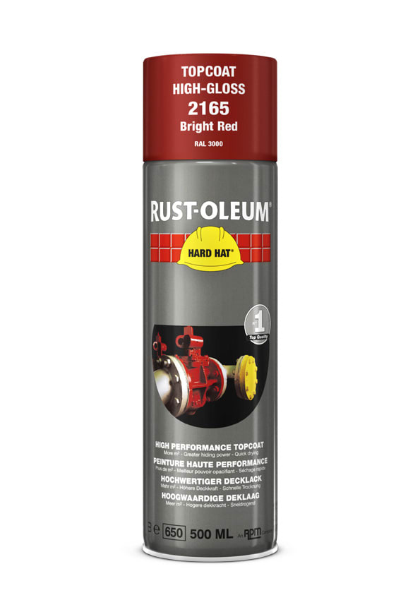 Rust-Oleum Deklaag Hard Hat 2165 500ml Helderrood RAL3000