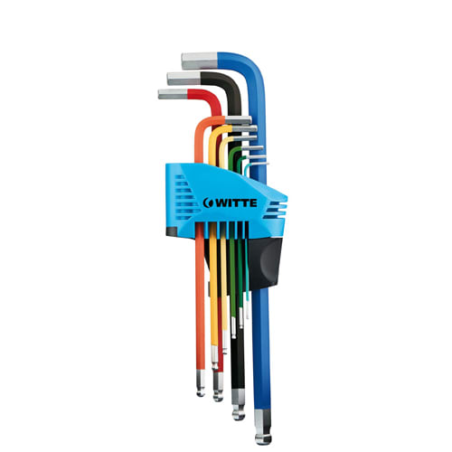 Witte Inbussleutelset 9-delig Gekleurd