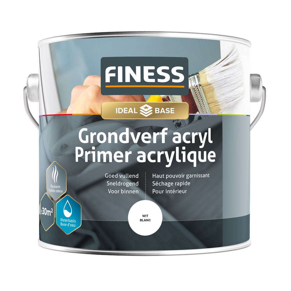 Finess Grondverf Binnen Acryl 2,5L Wit