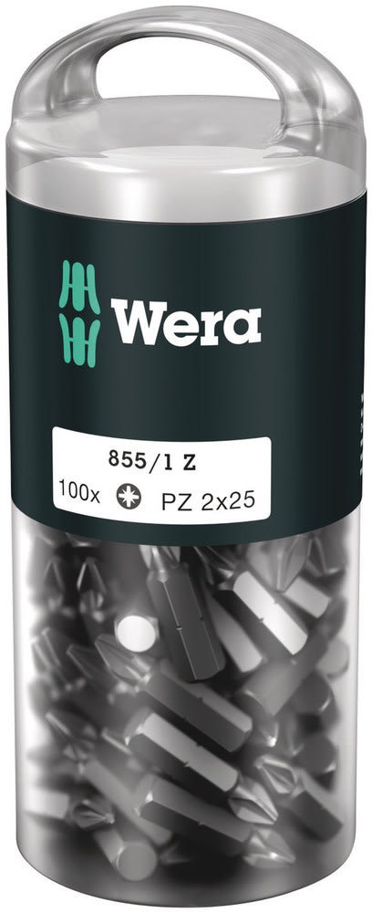 Wera Bitset 855/1 Z DIY PZ-2 25mm 1/4" 100-Delig
