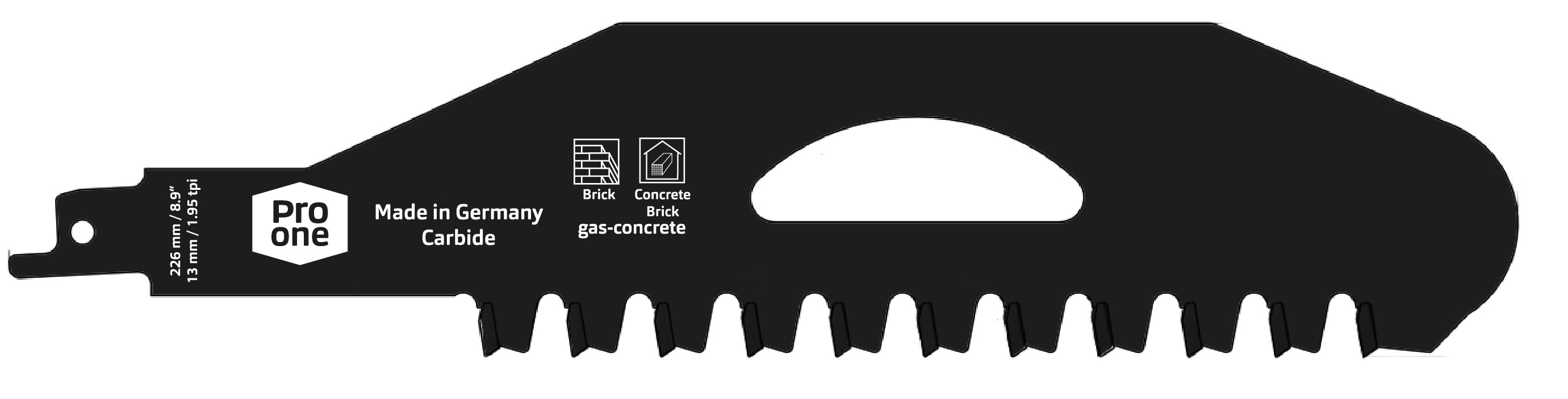Pro-One Reciprozaagblad S1543HM 226mm Hardmetaal Voor Cellenbeton 1st