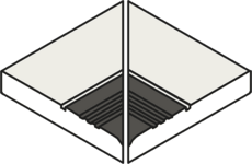 Villeroy & Boch Binnenhoek Pro Architectura 3.0 Pool System Solid Grey - Neutral White 12x12cm Mat 3051C3060010