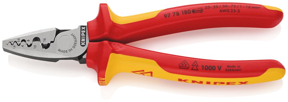 Knipex Adereindhulstang 0.25-16mm VDE