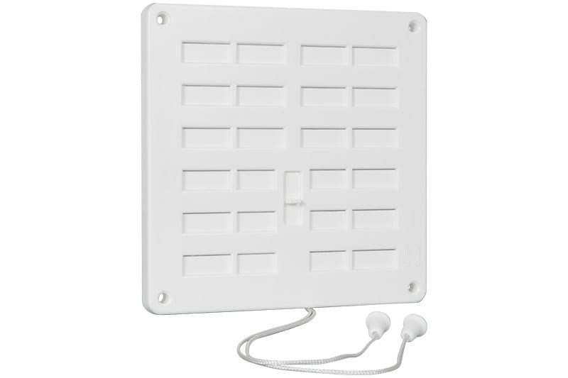Ventilatierooster Afsluitbaar 160x160mm Kunststof Wit