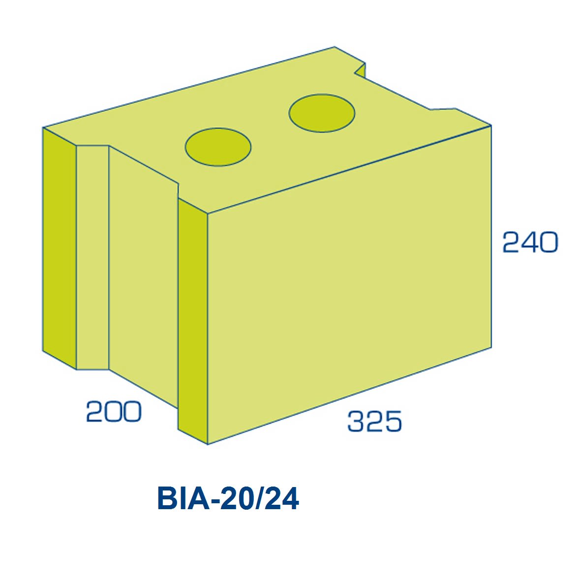 Product afbeelding voor BIA Lichtbetonblok 20/24 Vuilwerk 325x200x240mm