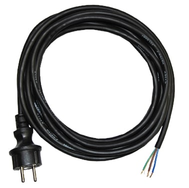 Vetec Aansluitsnoer 3x1.5mm² Kabellengte 5m H07RN-F Met Stekker Zwart