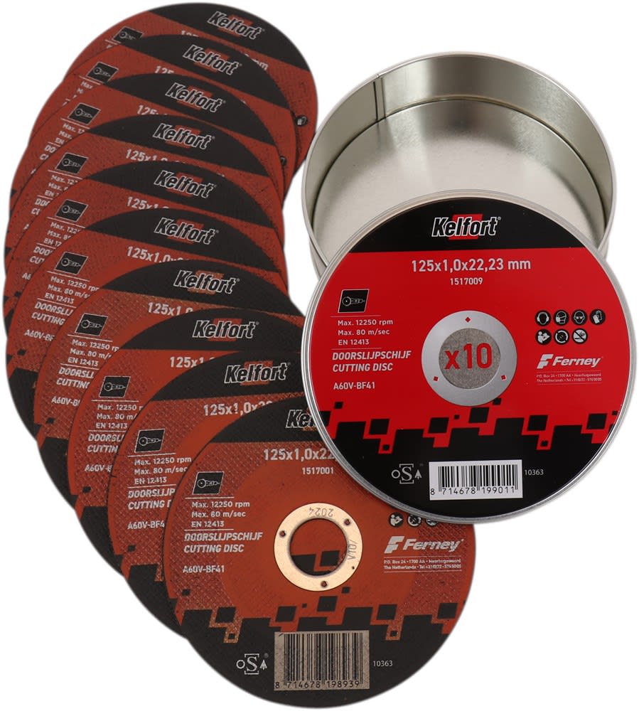 Kelfort Doorslijpschijf Vlak 125x1x22.2mm Dun Staal/RVS