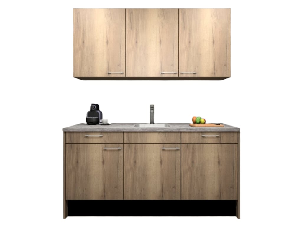 Procasa Keuken 180cm Compleet Mountain Oak Inclusief Onderbouw Vaatwasser