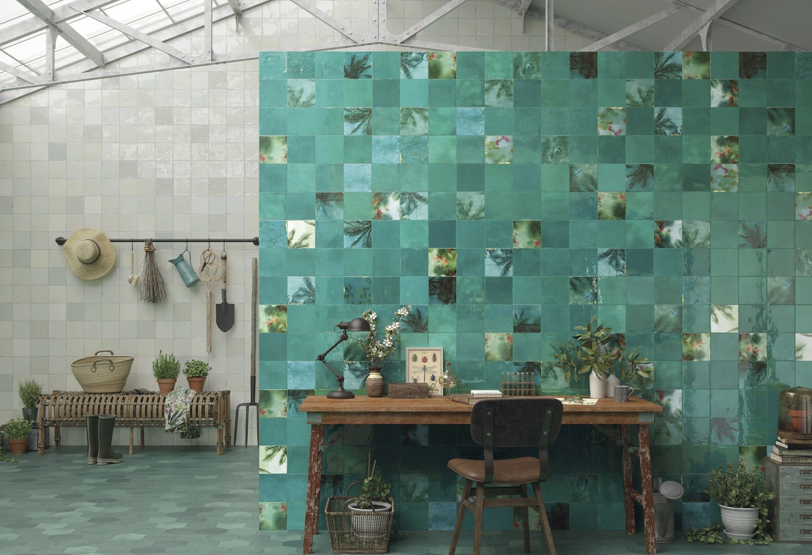 Product afbeelding voor Decortegel Souk Kasbah Turquesa Mix 13x13cm 10mm Glanzend