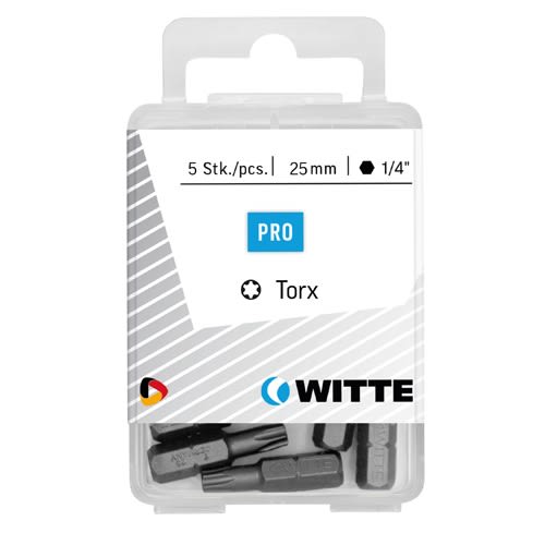 Witte Bit T20 Torx 1 4 25mm 5 Stuks