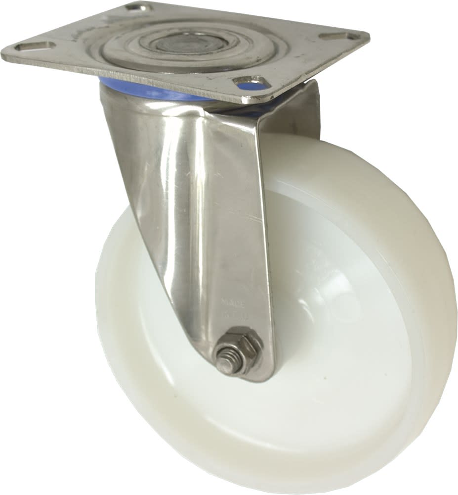 Kelfort Zwenkwiel Met Rollager 100mm 30kg Met Bevestigingsplaat Wit