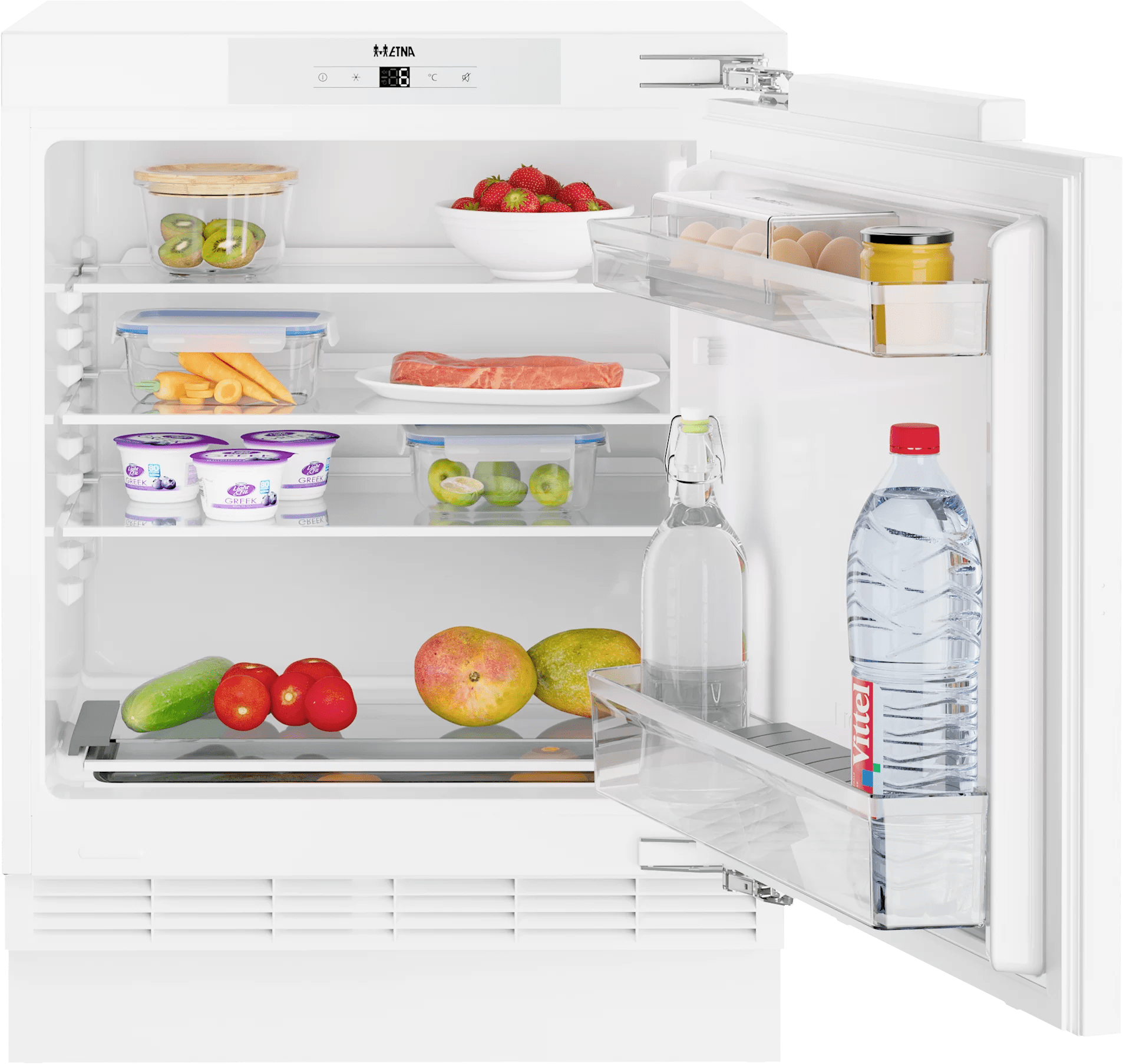 Product afbeelding voor Procasa Keuken 240cm Compleet Dark Grey Spoelbak Rechts Uit Midden Met 5 Inbouwapparaten Koelkast Rechts Vaatwasser Combi Magnetron Inductie Kookplaat En Afzuigkap