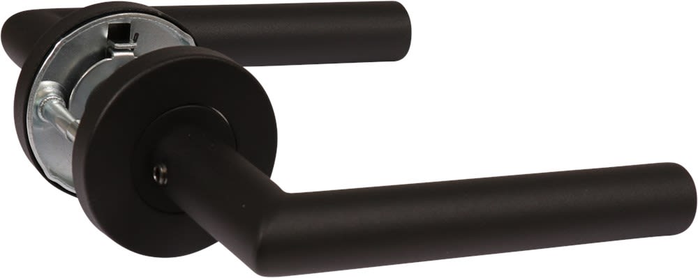 Oxloc Deurkruk Op Rozet Haaks Omkeerbaar RVS Zwart Mat Paar