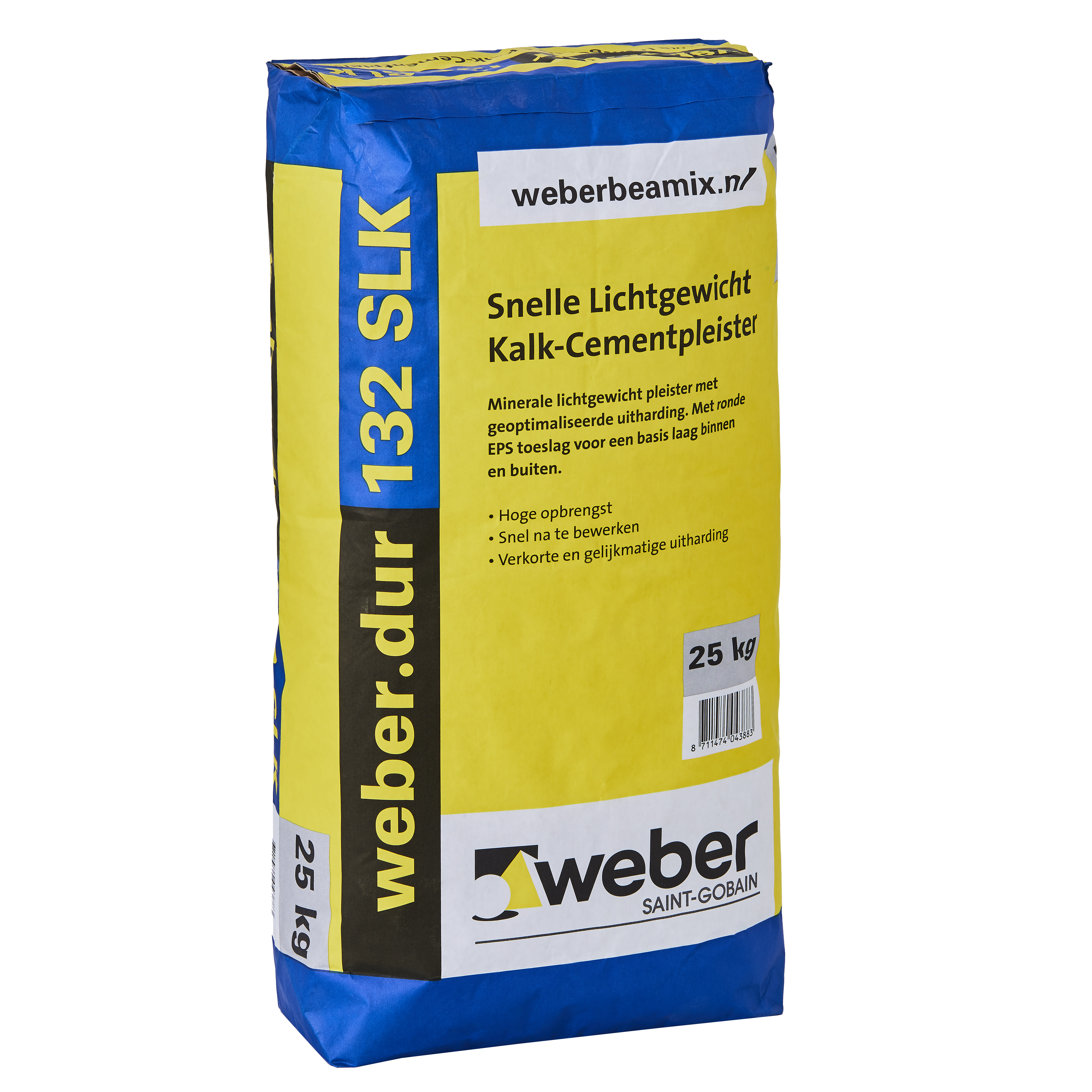 Product afbeelding voor Weber Dur 132 SLK Kalkcement Pleister Lichtgewicht 25kg