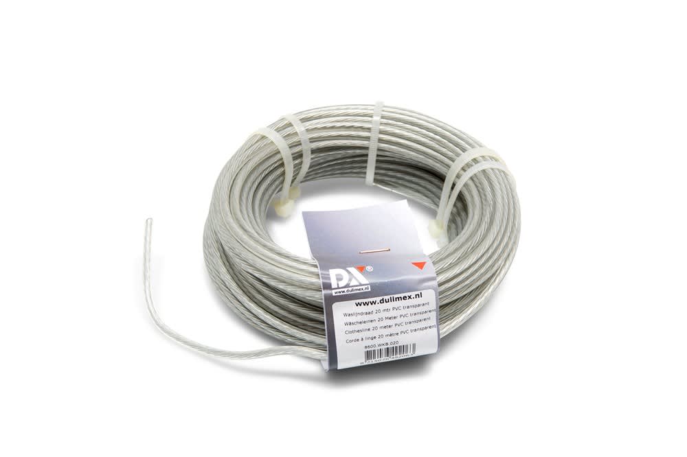 DX Waslijndraad PVC Transparant 30m