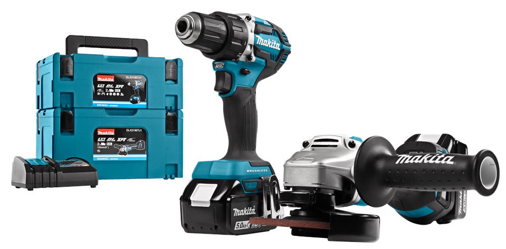 Makita Accu Combiset DLX2190TJ1 18V 2x5,0Ah Snellander In Mbox