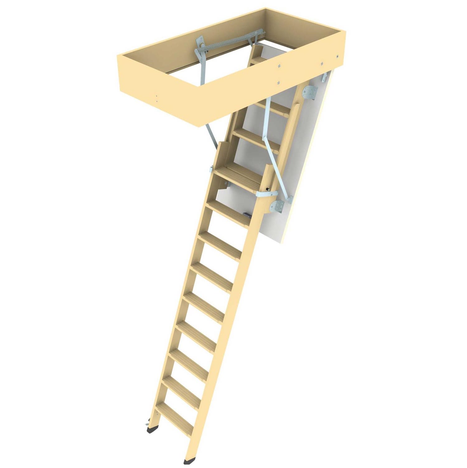 Novoferm Vlieringtrap 1180 70x110x260cm 2-delig Inclusief Raveelbak En Luik FSC Mix 70%